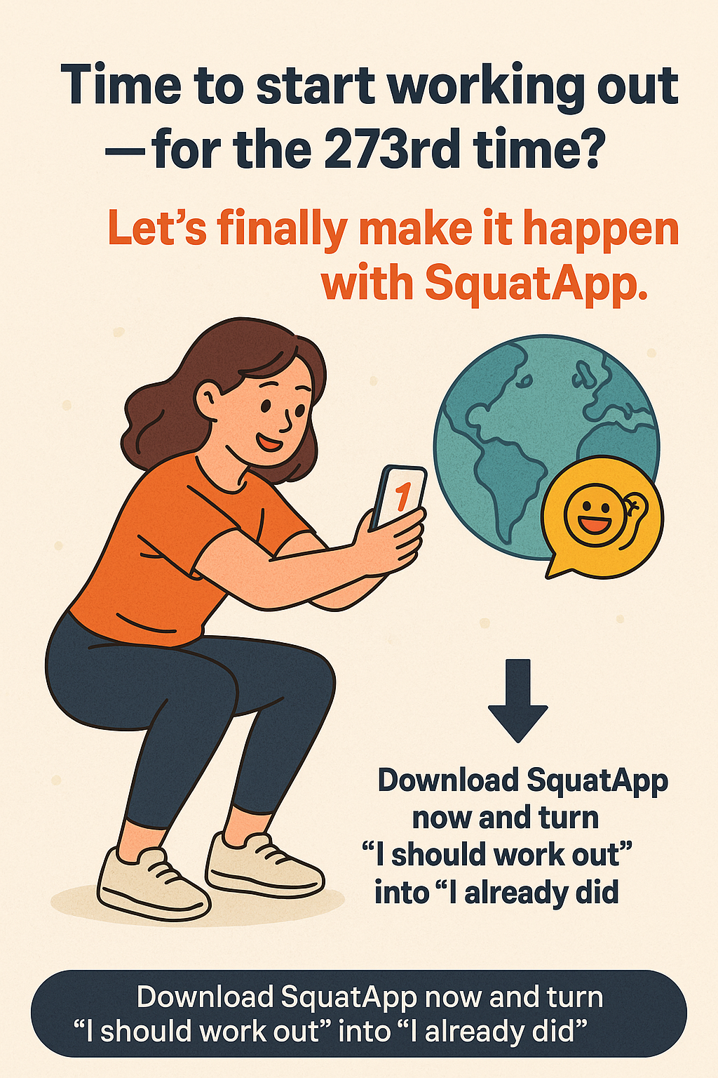 “Time to start working out”—for the 273rd time? Let’s finally make it happen with SquatApp.