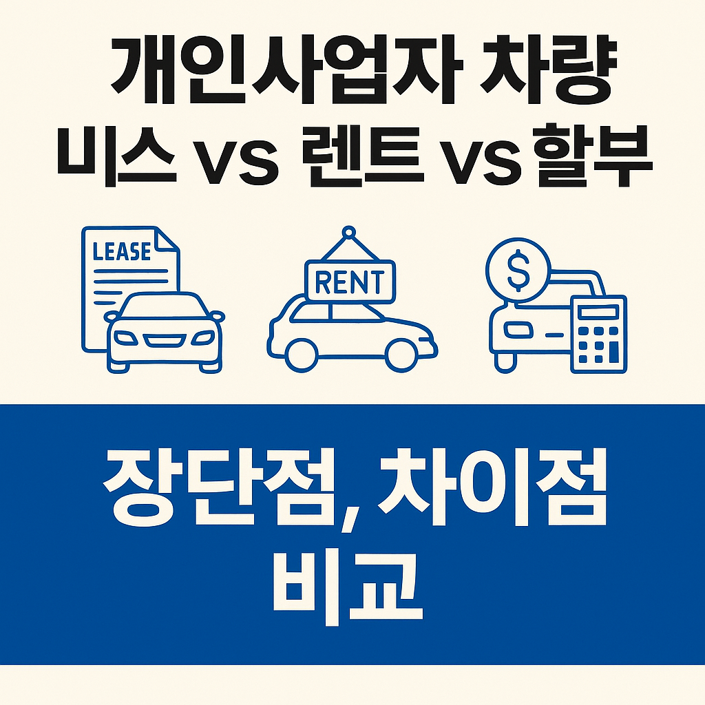 개인사업자 차량 구매, 리스, 렌트, 할부 완전 정리!