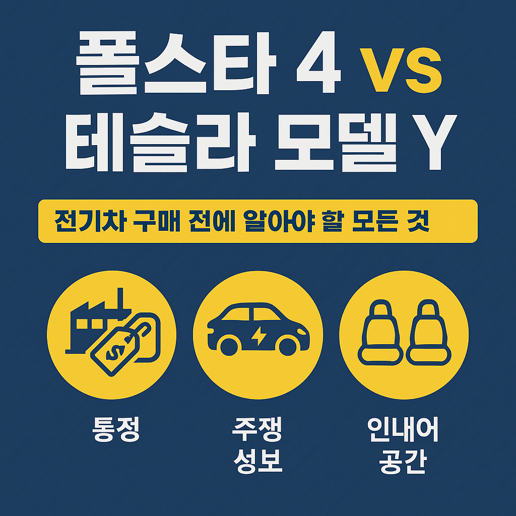 폴스타4 vs 테슬라 모델 Y 주니퍼: 전기차 끝판왕은 누구?